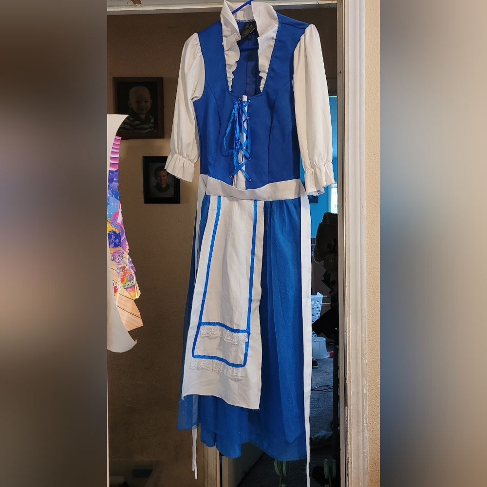 Leg Avenue Royal Blue and White Long Sleeve Dress